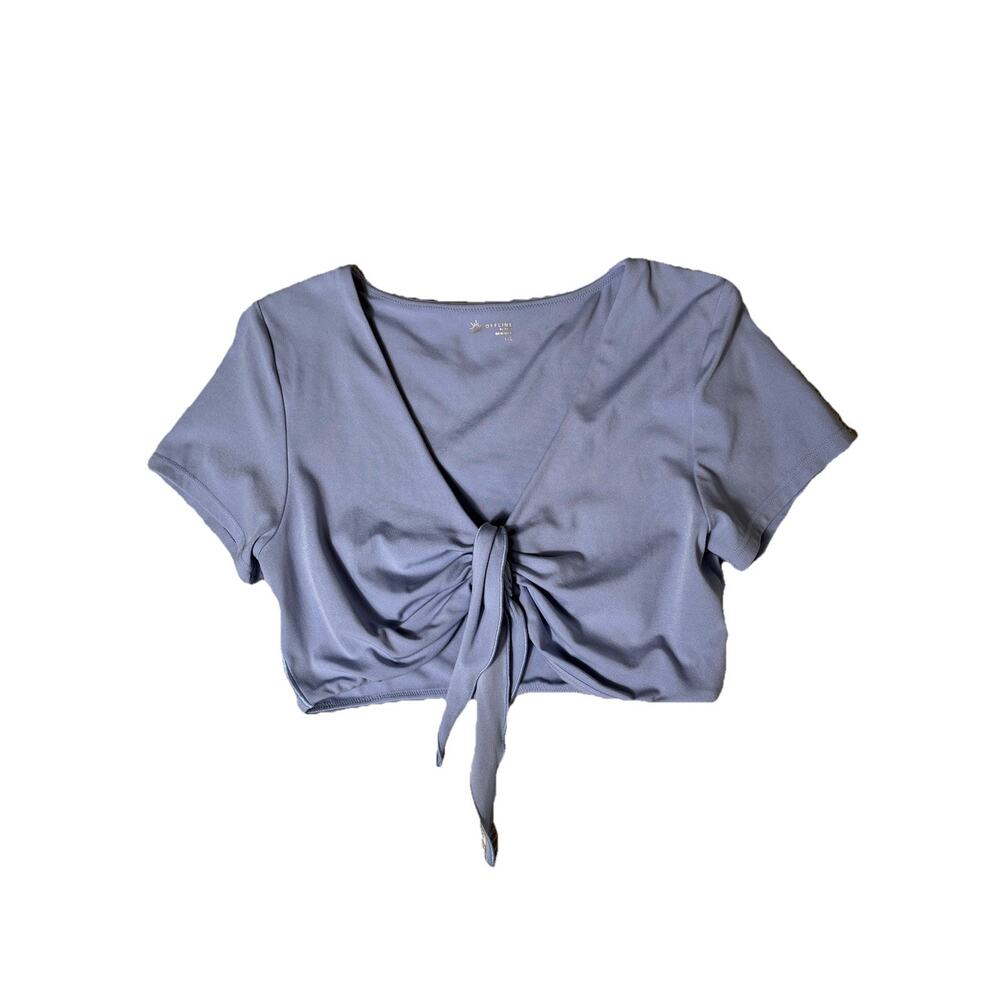 OFFLINE By Aerie Real Me Tie Front Bra Top Preppy Workout Running Sz XL Athletic - Picture 2 of 9